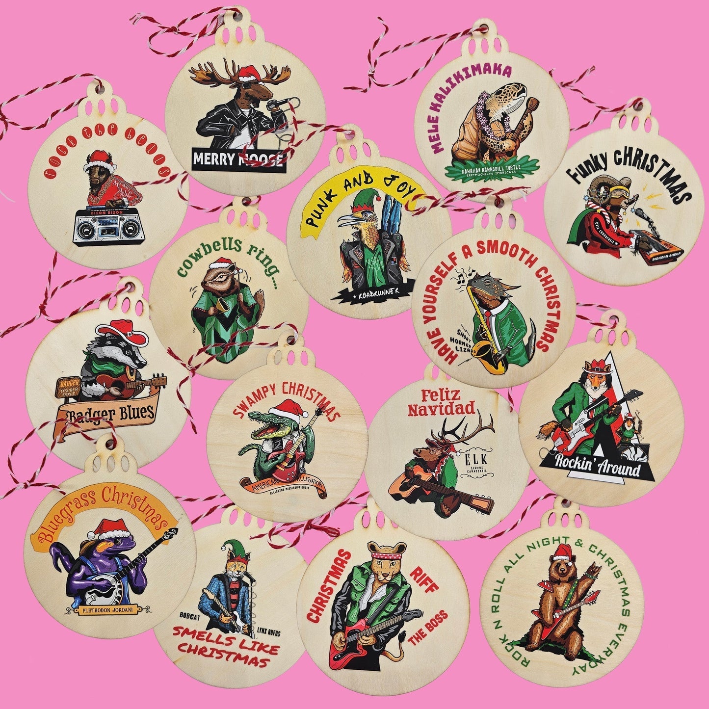 The YouTopo Christmas Ornament collection collage.