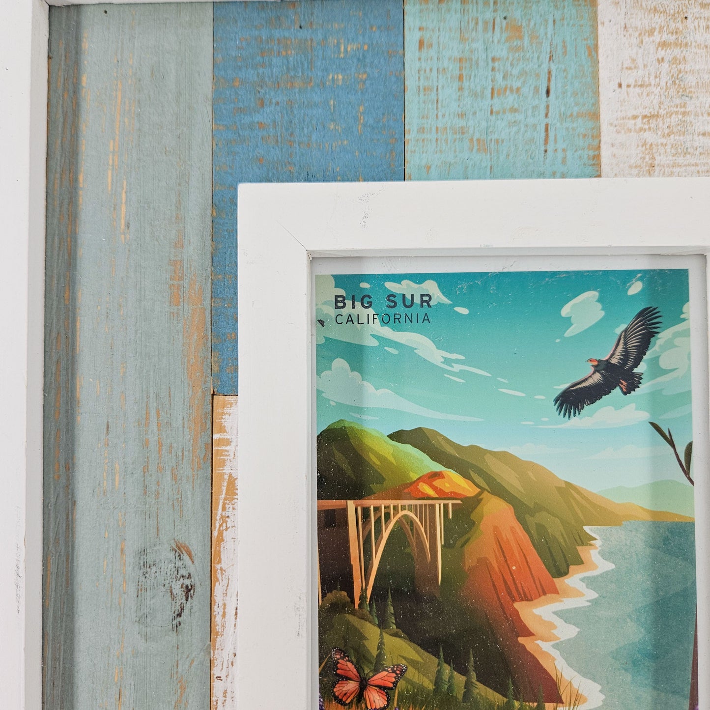 Coastal Big Sur Print w/ Second Life Wood Frame 9.5"x11.5"