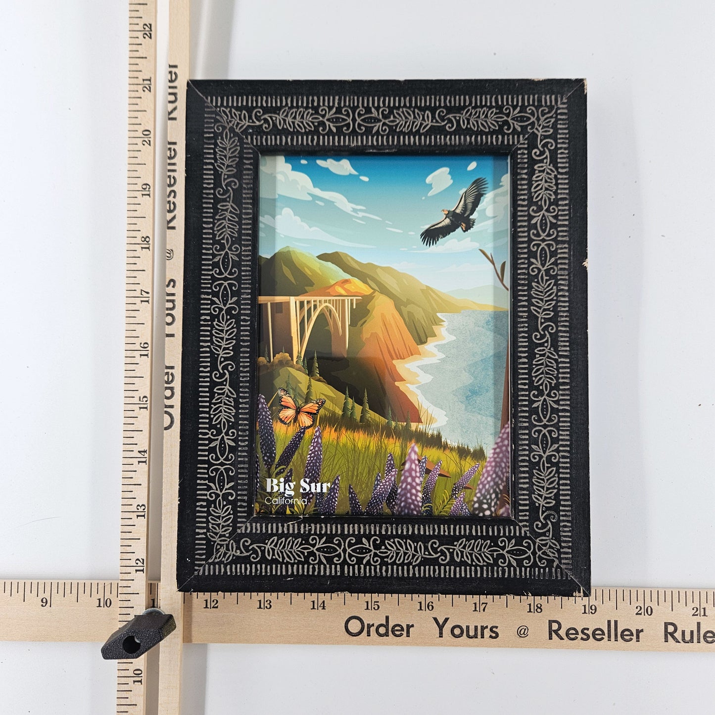 Vintage Big Sur Print w/ Second-Life Frame 7.5" x 9.5"