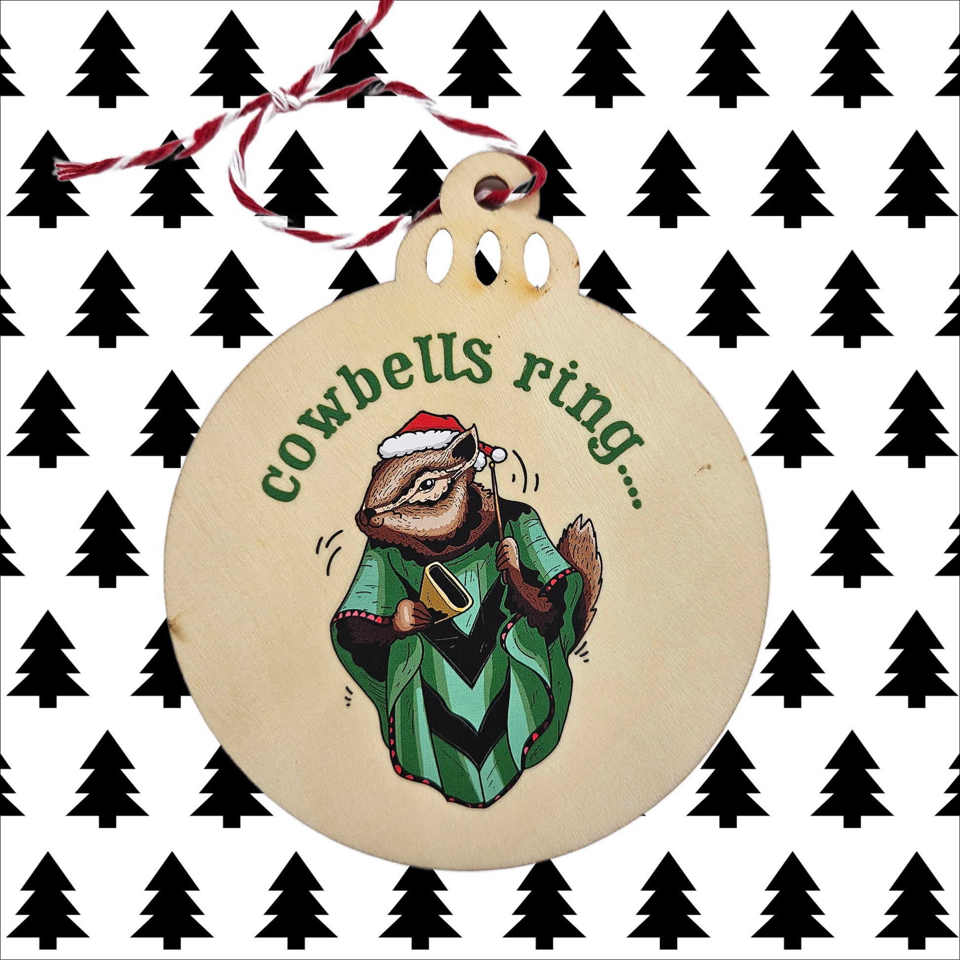 Cut Chipmunk Christmas ornament. 