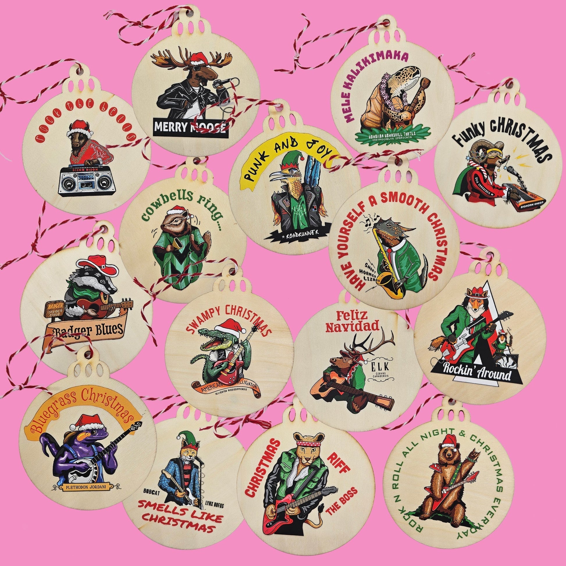 The YouTopo Christmas Ornament collection collage.