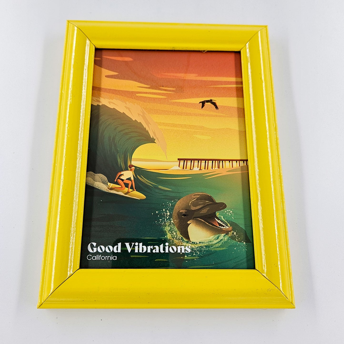 Golden California Good Vibration Print w/ Second-Life Frame 6.5"x8.5"