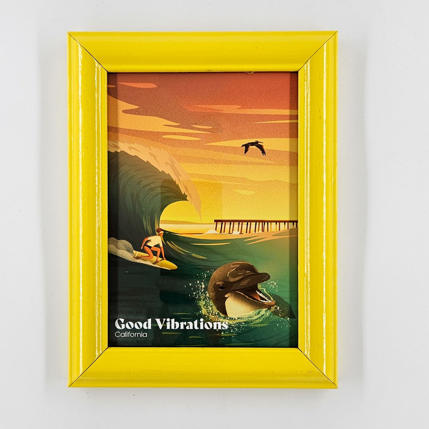 Golden California Good Vibration Print w/ Second-Life Frame 6.5"x8.5"