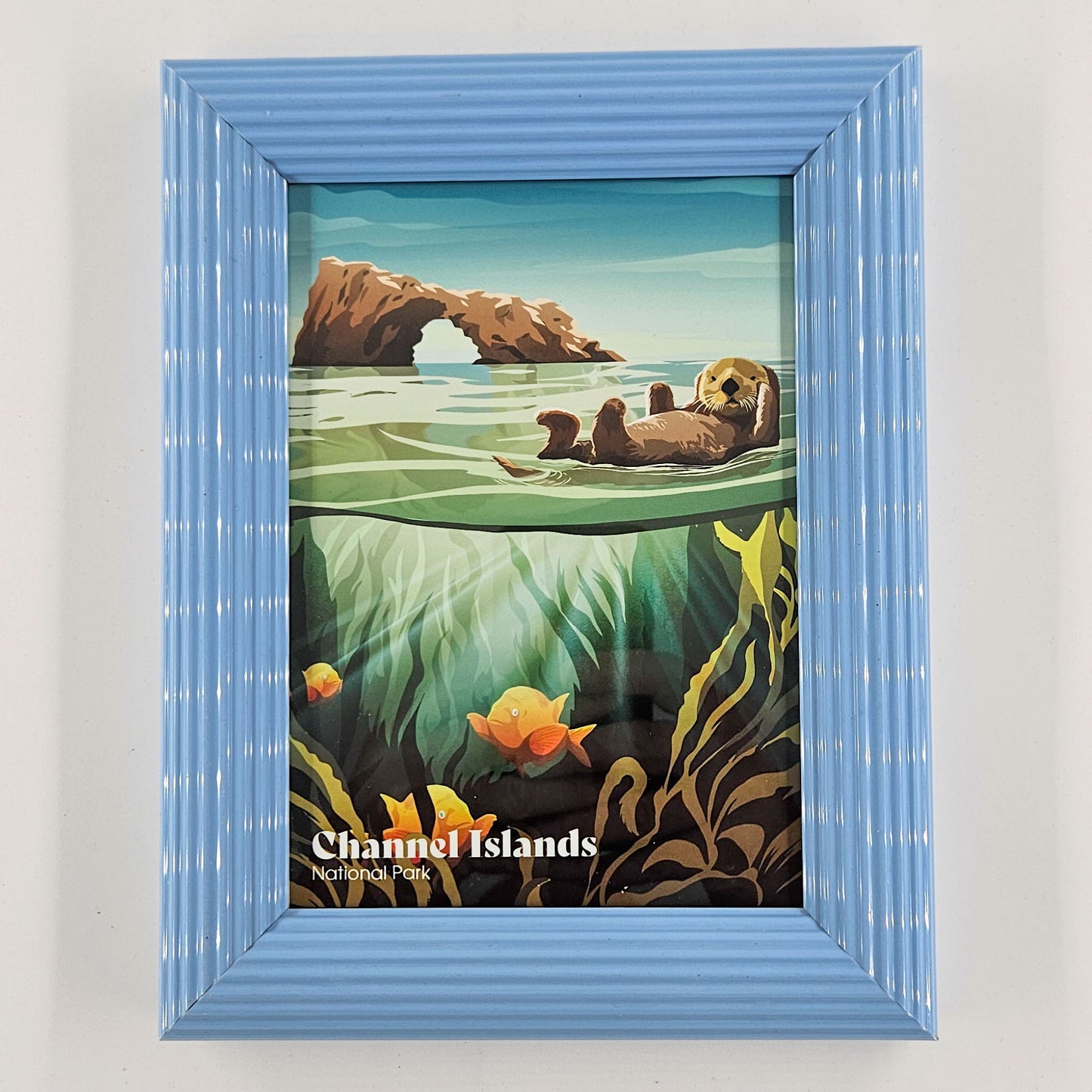 Vintage Channel Islands Print w/ Second Life Blue Frame