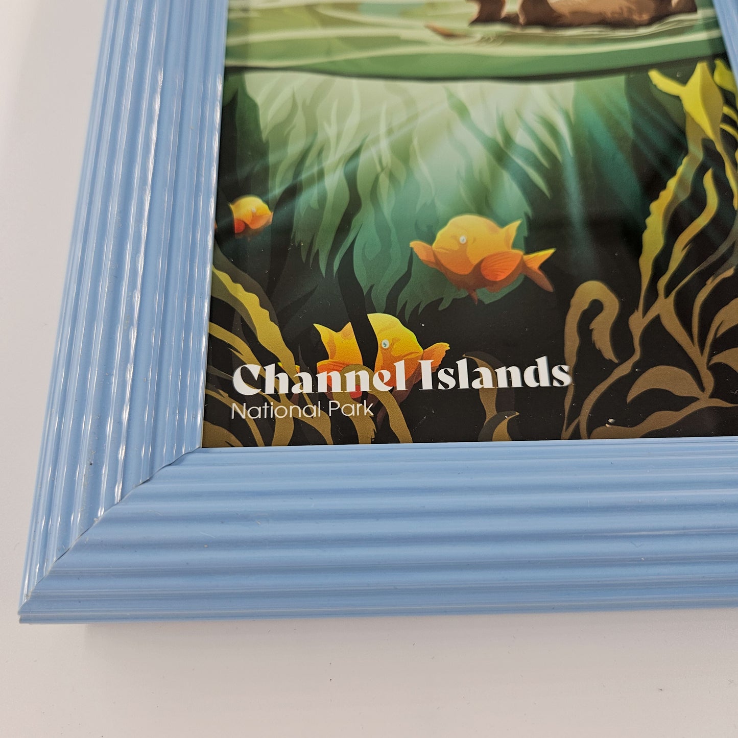 Vintage Channel Islands Print w/ Second Life Blue Frame