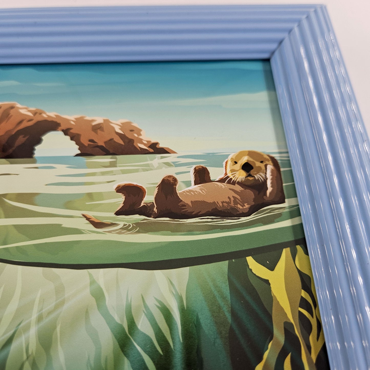 Vintage Channel Islands Print w/ Second Life Blue Frame