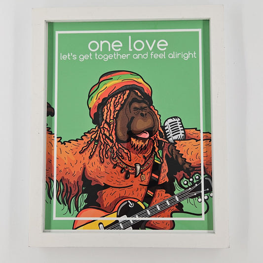 One Love Orangutan Print w/ Second-Life Frame 9"x11"