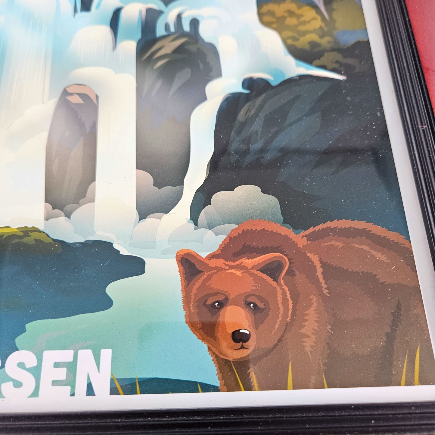 Vintage Lassen National Park Print w/ Second-Life Frame 10" x 12"