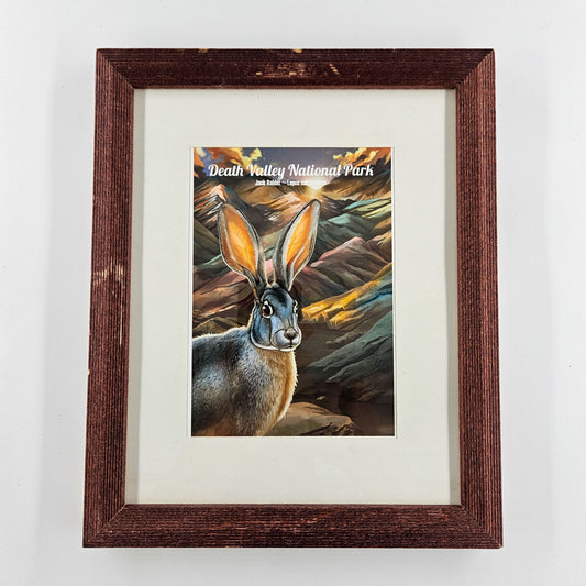 Weathered Death Valley Jackrabbit Print w/ Second-Life Frame 9"x 11.5"